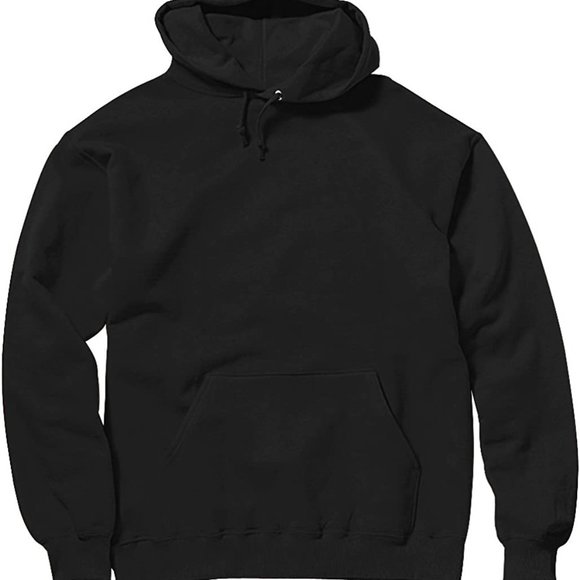 Ten Active Wear Plain Black Heavyweight Pullover Hoodie Blank Hooded Sweatshirt - Picture 1 of 1